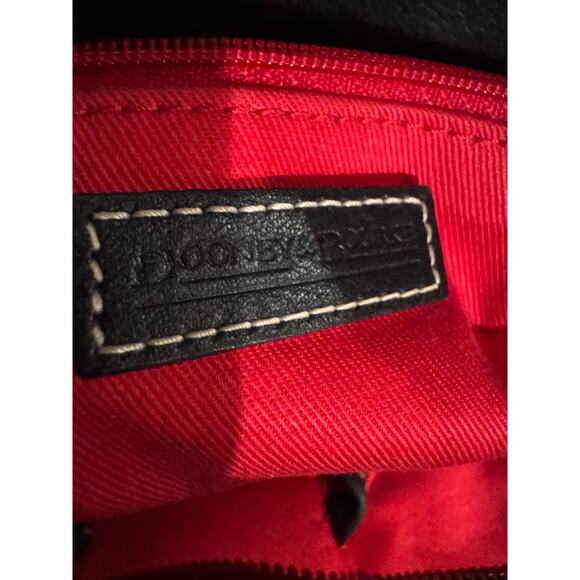 Dooney & Bourke Black Gray Canvas Double Top Handle Logo Satchel Bag - Picture 6 of 8